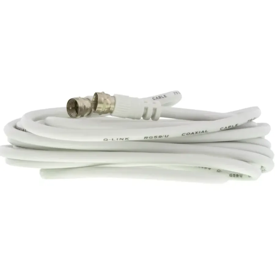 Q-link coax kabel RG59 met F-connector 5 meter wit Best