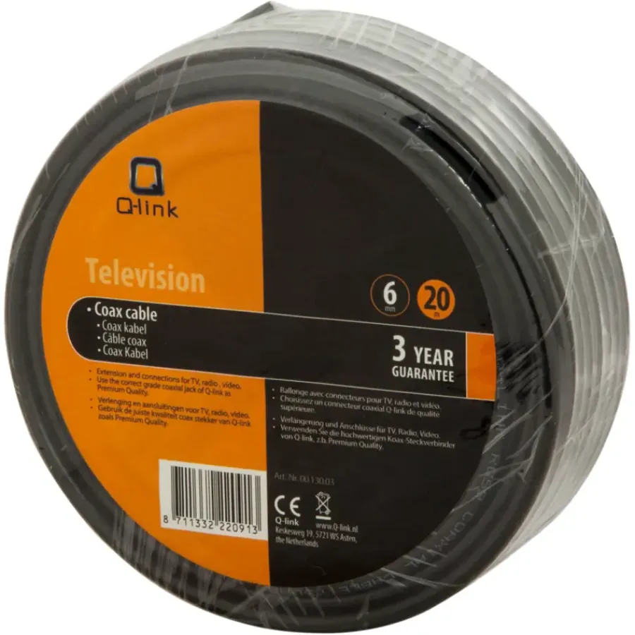 Q-link coax kabel satelliet 20 meter zwart Sale