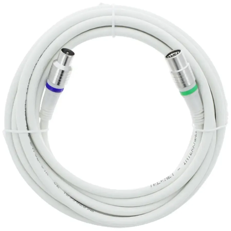 Q-link coax kabel stekker recht 5 meter wit kabelkeur Sale