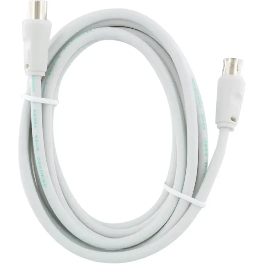 Q-link coax kabel stekker recht 3 meter wit kabelkeur Clearance