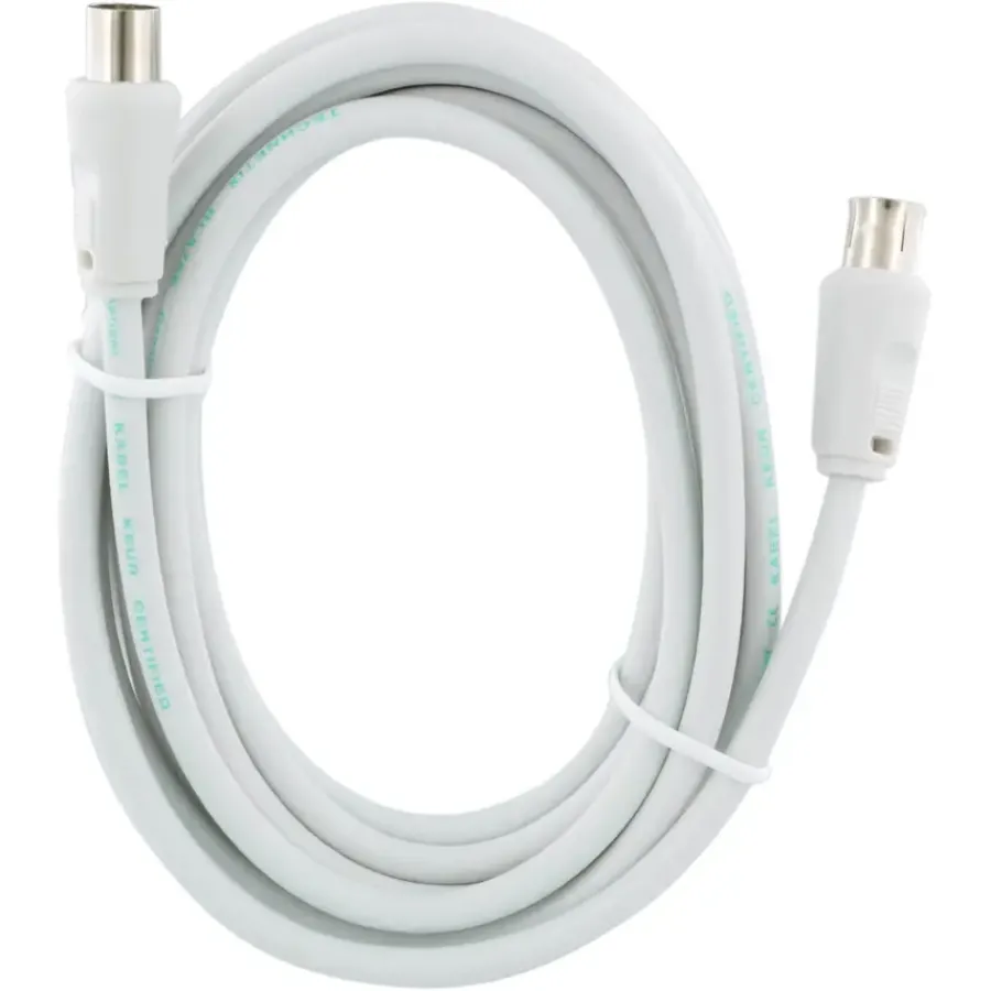 Q-link coax kabel stekker recht 3 meter wit kabelkeur Clearance