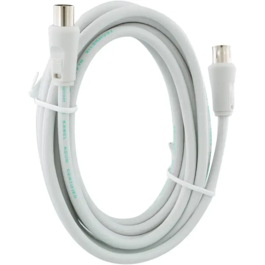 Q-link coax kabel stekker recht 3 meter wit kabelkeur Clearance