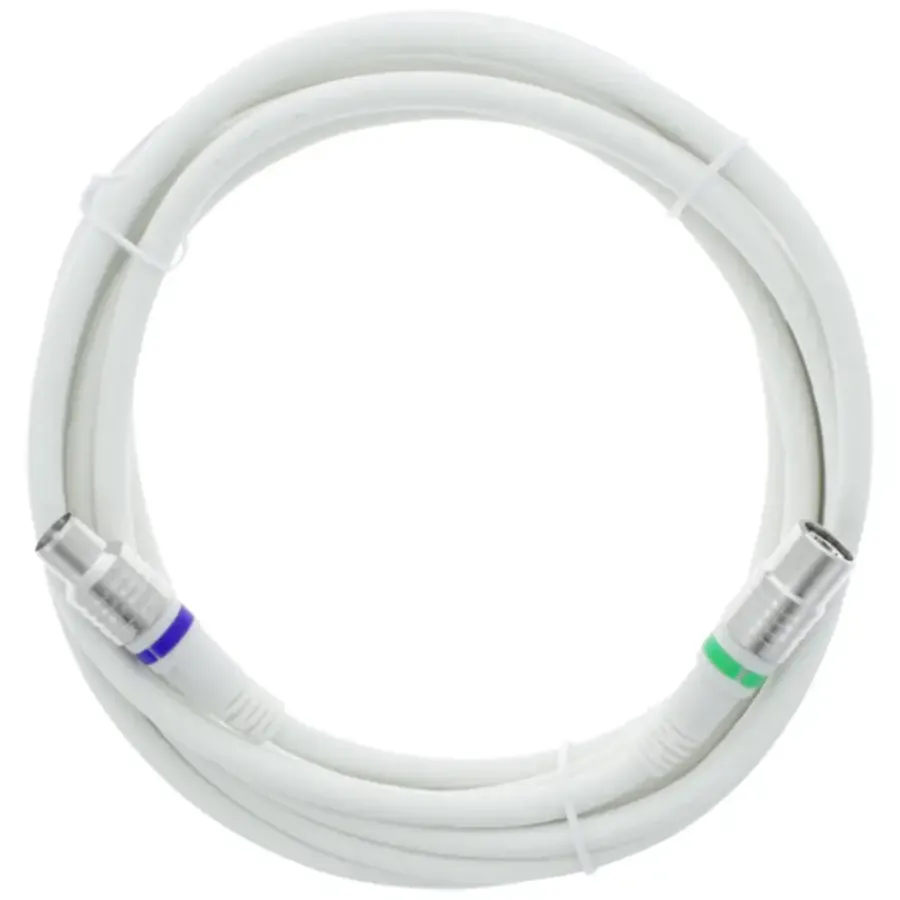 Q-link coax kabel stekker recht 3 meter wit kabelkeur Clearance