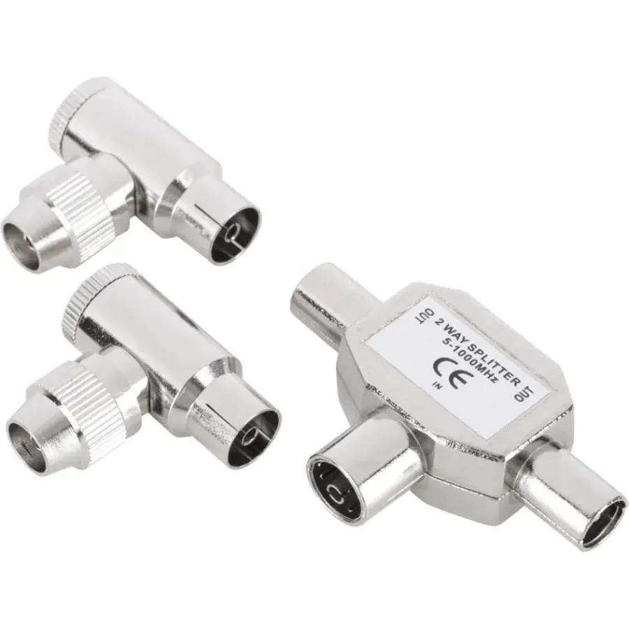 Q-link coax splitter tv 2 male/female haaks Hot