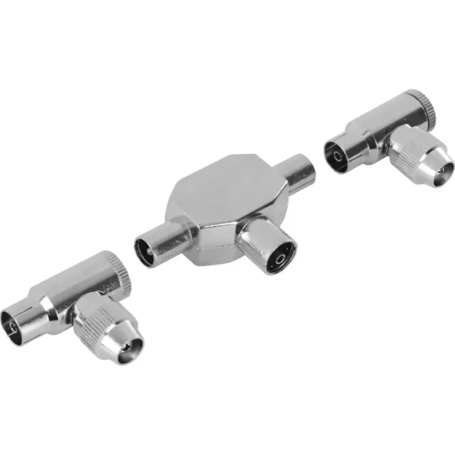 Q-link coax splitter tv 2 male/female haaks Hot