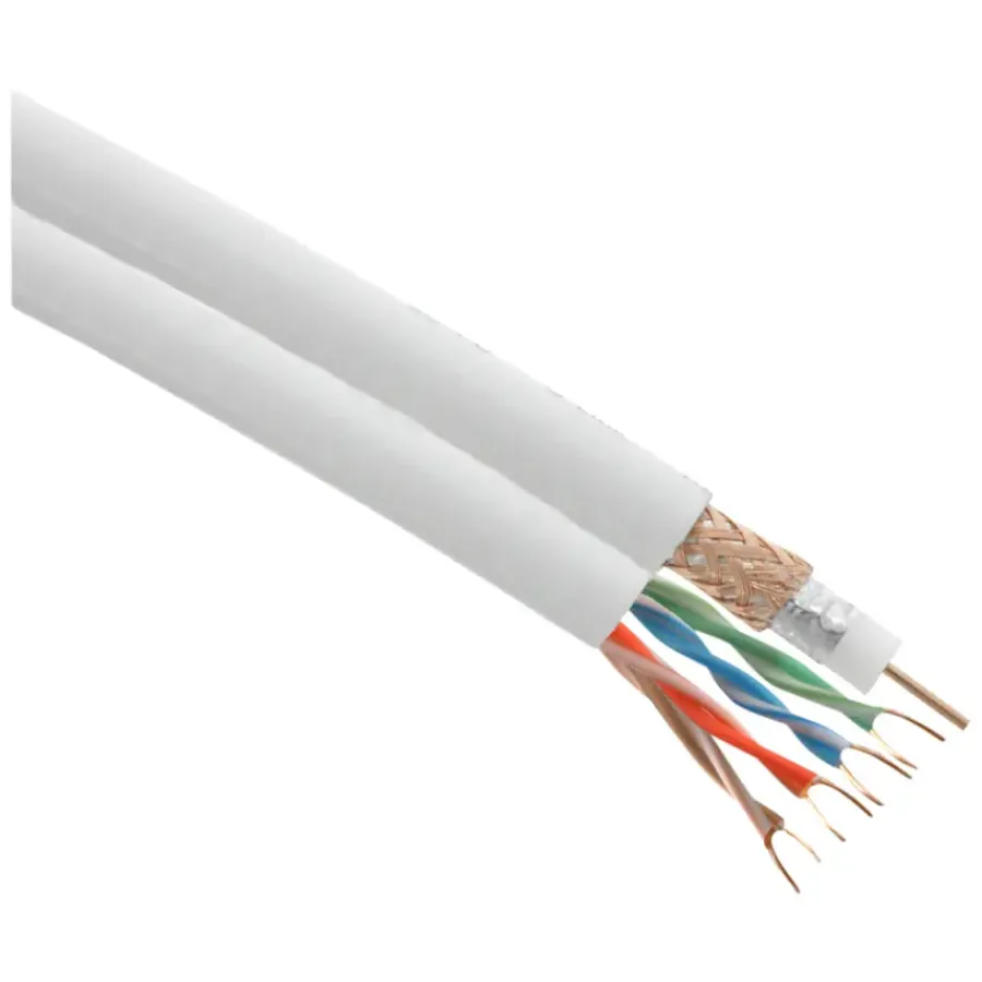 Q-link coax/utp kabel RG6 25 meter wit Clearance