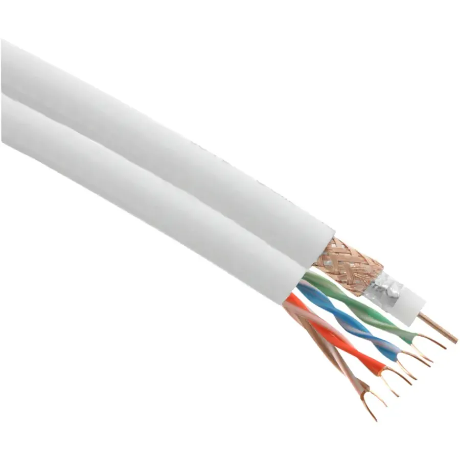 Q-link coax/utp kabel RG6 25 meter wit Clearance