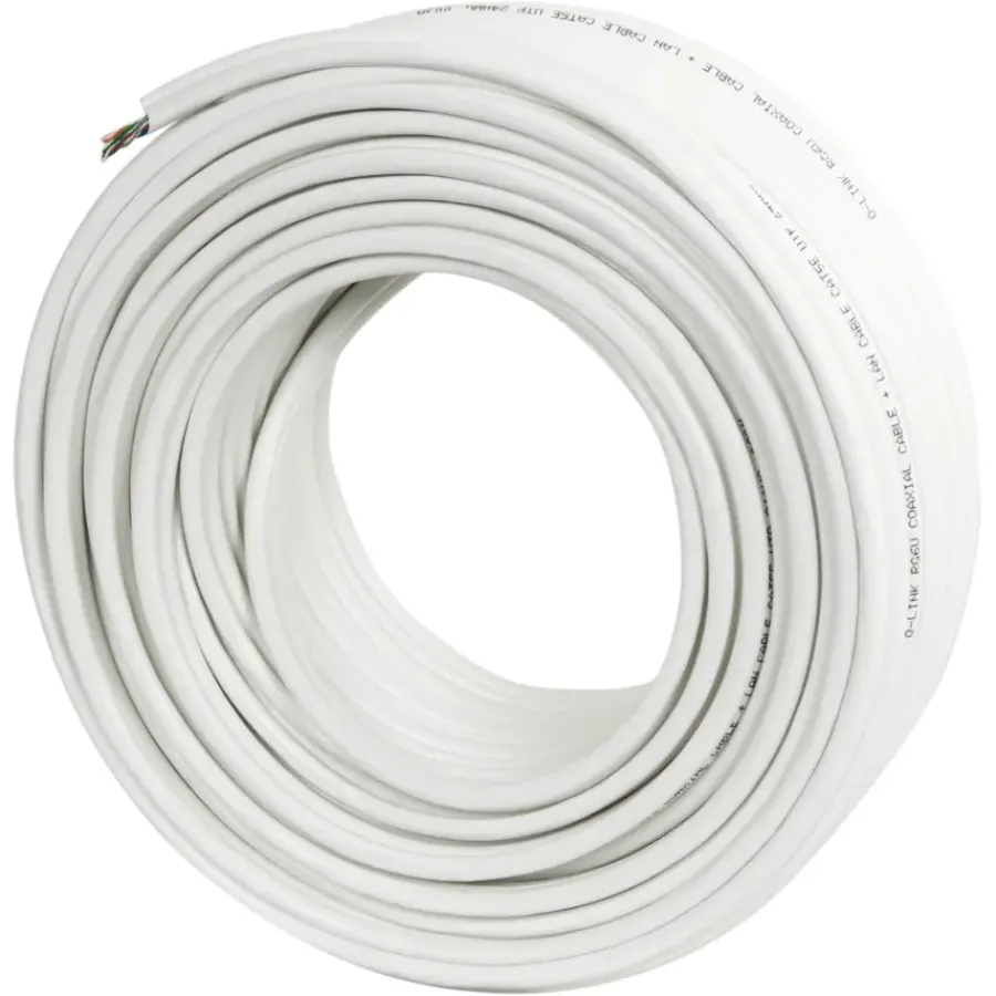 Q-link coax/utp kabel RG6 25 meter wit Clearance