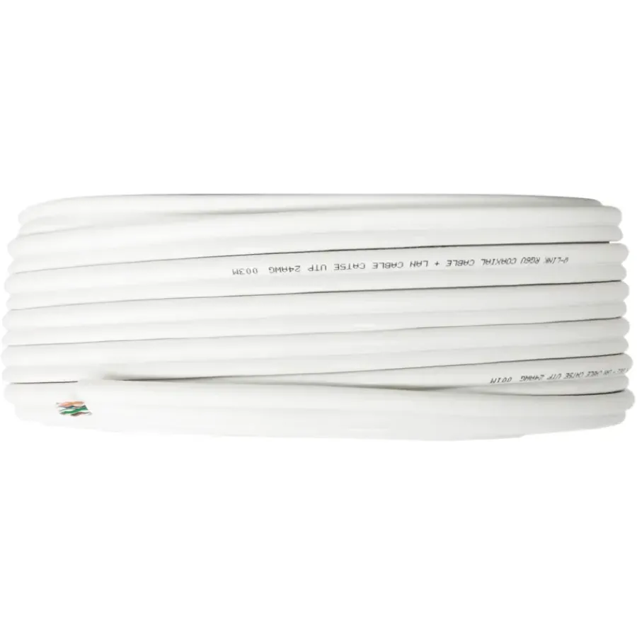Q-link coax/utp kabel RG6 25 meter wit Clearance
