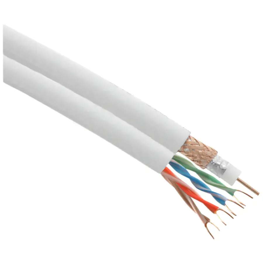 Q-link coax/utp kabel RG6 25 meter wit Clearance