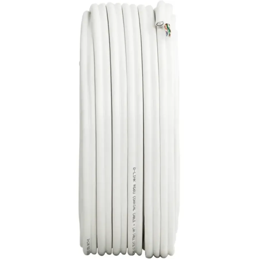 Q-link coax/utp kabel RG6 25 meter wit Clearance