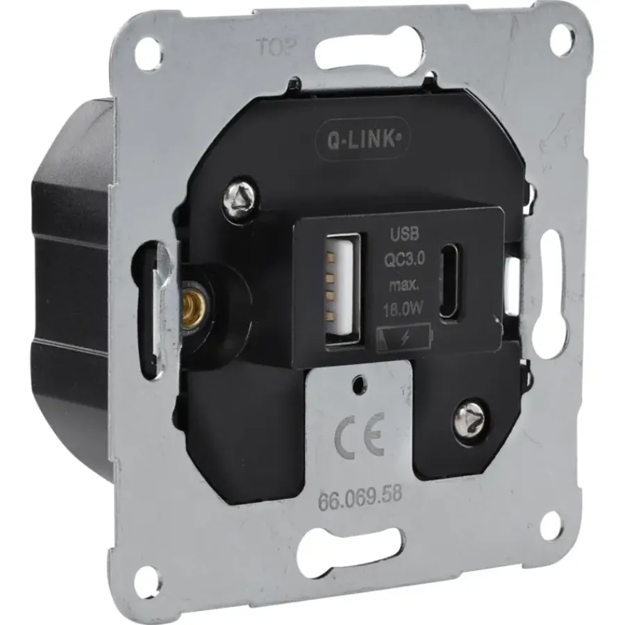 Q-link Inbouw basiselement USB-A + USB-C Discount