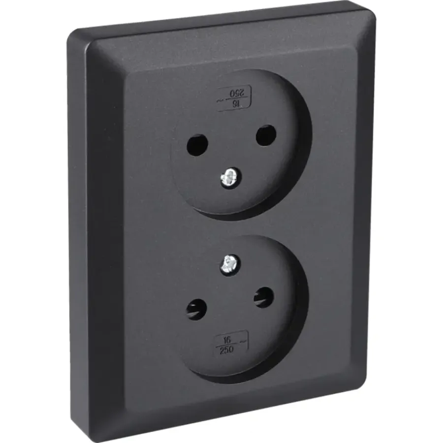 Q-link Inbouw Dubbel Stopcontact Zwart Online