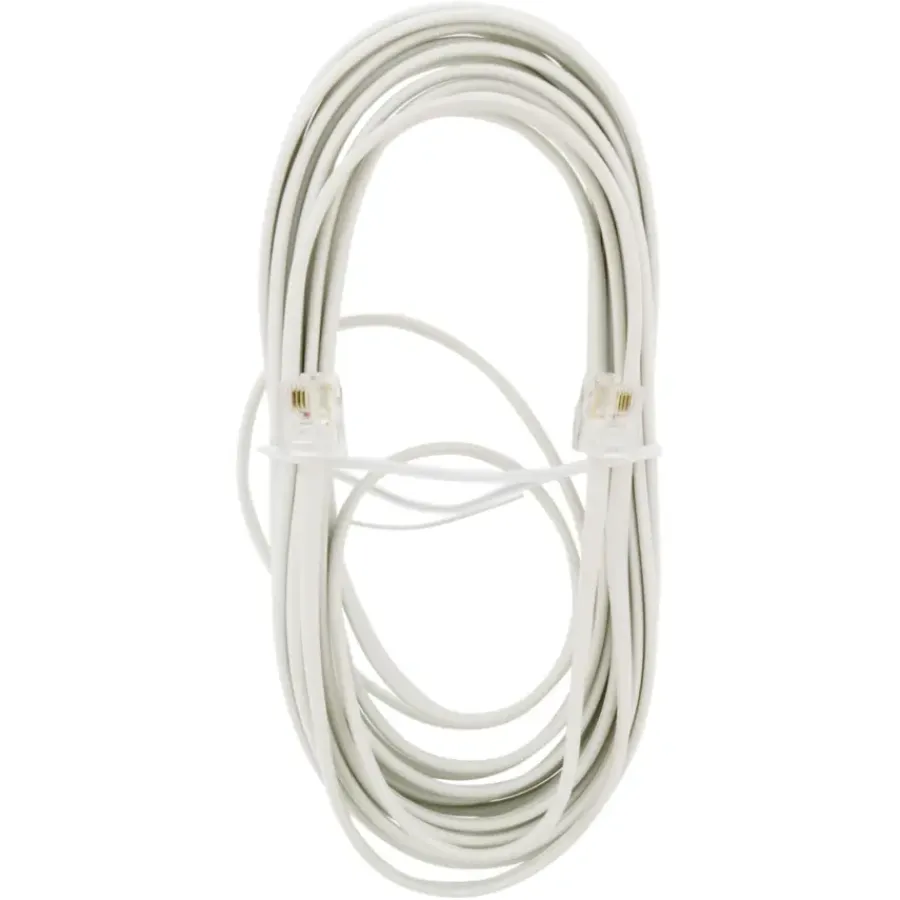 Q-link telefoon aansluitsnoer modulair 2RJ11 plug 5 meter wit