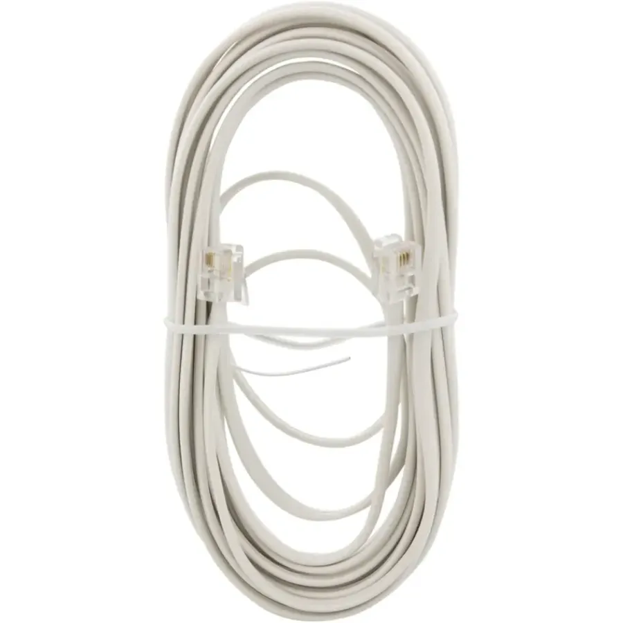 Q-link telefoon aansluitsnoer modulair 2RJ11 plug 5 meter wit