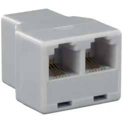 Q-link telefoon split module RJ11 4 polig 1 female/2female wit Hot