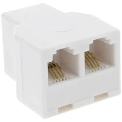 Q-link telefoon split module RJ11 4 polig 1 female/2female wit Hot