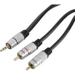 Q-link tulp/stereo kabel 2RCA/ST3.5mm 2 meter zwart Hot
