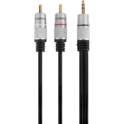 Q-link tulp/stereo kabel 2RCA/ST3.5mm 2 meter zwart Hot