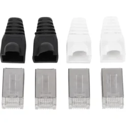Q-link UTP connector 4x/kap RJ45 2x zwart wit 8 stuks Hot