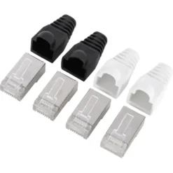 Q-link UTP connector 4x/kap RJ45 2x zwart wit 8 stuks Hot