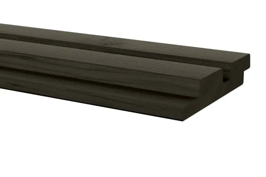 Geen Rhombusprofiel vuren hout antraciet geschaafd 180 x 14,5 x 2,8 cm New