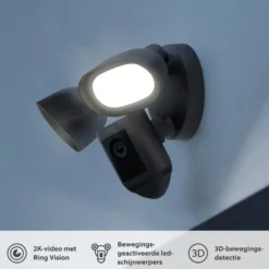 Ring Floodlight Camera Wired Pro Zwart 2K New