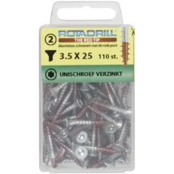 Rotadrill Torx schroeven platkop verzinkt 3,5x25 mm - 110 stuks