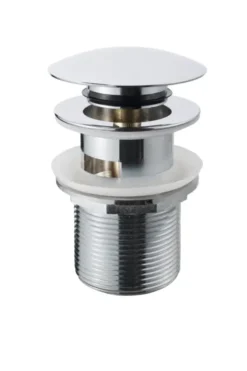 Sanivesk Afvoerplug Click Rond Chroom met Overloop 5/4" Outlet