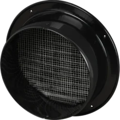 Sanivesk inbouw schoepenrooster rond aluminium zwart Ø100mm
