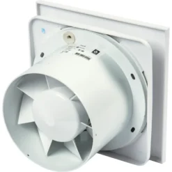 Sanivesk inbouwventilator Design vierkant met vochtsensor wit Ø 125 mm