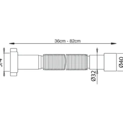 Sanivesk Moduflex 5/4x32mm 36-82cm Wit Best