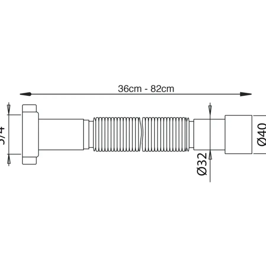 Sanivesk Moduflex 5/4x32mm 36-82cm Wit Best