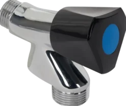Sanivesk Wasmachinekraan + Keerklep 1/2"M Knop Zwart Outlet