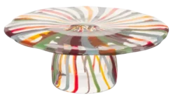 Schaal glas multicolor op voet