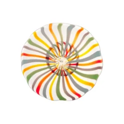 Schaal glas multicolor op voet