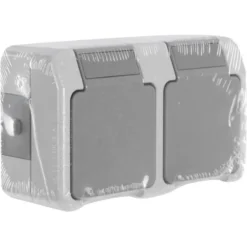 Schneider Electric Aquastar spatwaterdicht geaard stopcontact dubbel horizontaal New
