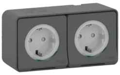 Schneider Electric Mureva Styl wandcontactdoos 2-voudig horizontaal IP55 antraciet Online