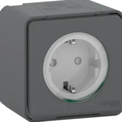 Schneider Electric Mureva Styl wandcontactdoos 1-voudig IP55 antraciet Outlet