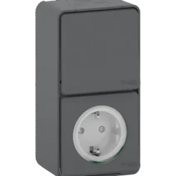 Schneider Electric Mureva Styl combinatie wandcontactdoos/wisselschakelaar IP55 antraciet New