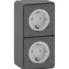 Schneider Electric Mureva Styl wandcontactdoos 2-voudig verticaal IP55 antraciet Outlet