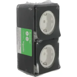 Schneider Electric Mureva Styl wandcontactdoos 2-voudig verticaal IP55 antraciet Outlet