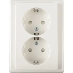 Schneider Electric Schneider Merten System-M Dubbel Geaard Stopcontact Polarwit New