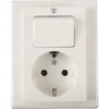 Schneider Electric Schneider Merten System-M Geaard Stopcontact met Wisselschakelaar Polarwit Sale