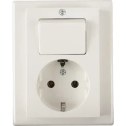 Schneider Electric Schneider Merten System-M Geaard Stopcontact met Wisselschakelaar Polarwit Sale