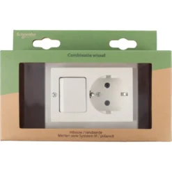 Schneider Electric Schneider Merten System-M Geaard Stopcontact met Wisselschakelaar Polarwit Sale