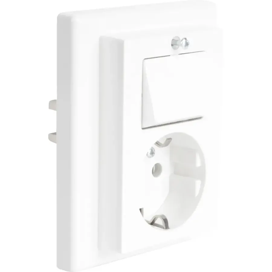 Schneider Electric Schneider Merten System-M Geaard Stopcontact met Wisselschakelaar Polarwit Sale