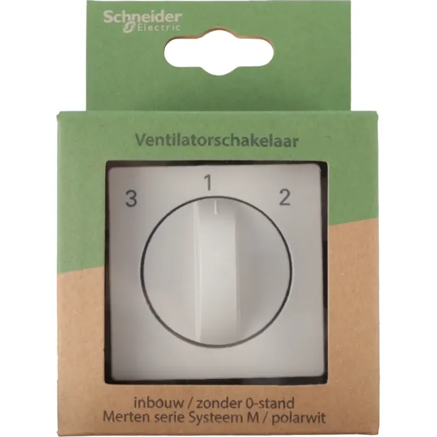 Schneider Electric Schneider Merten System-M Ventilatorschakelaar Polarwit New