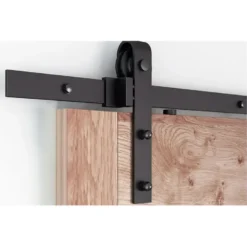 STARX Schuifdeursysteem industrieel mat zwart complete set met hangrollen Clearance
