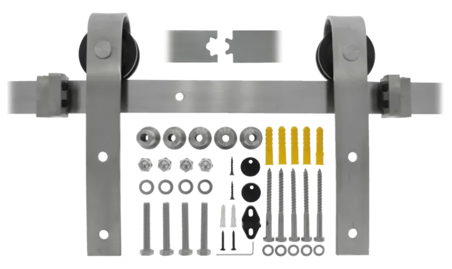 STARX Schuifdeursysteem industrieel RVS complete set met hangrollen Discount